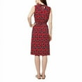 thumbnail image 2 of Leota Women's Sleeveless Midi Ruched Waist Aria Dress, Red, Small, 2 of 4
