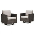 thumbnail image 2 of PARKWELL Outdoor Swivel Glider Chair Set of 2, Patio Swivel Rocking Lounge Chair with Beige Cushions for Balcony Patio, Brown Wicker, 2 of 10