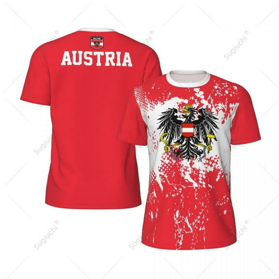 Exclusive design Austria Flag Grain 3D Printed Men For Running Bike Soccer Tennis Fitness Sports tshirt Mesh Fans Short T-shirt