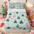 thumbnail image 2 of Manfei Holiday Zipper Full Size Comforter Sets with Fitted Sheet and 2 Pillowcases Father Christmas Zipper Bedding Set, Black Gold, Xmas Reversible, 2 of 7
