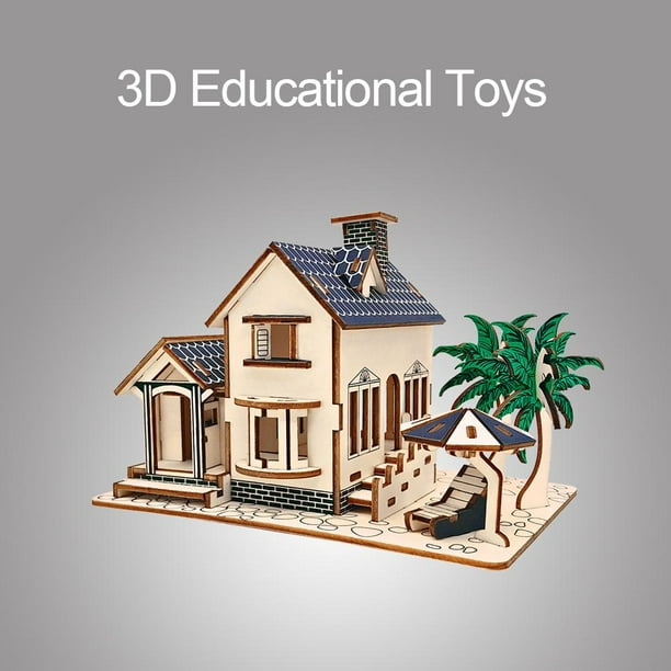 Greensen Puzzle 3D, jouet de puzzle, modèle de maison de construction de  maison de puzzle en bois 3D Puzzle jouet pour enfant jouets éducatifs pour  enfants 