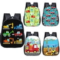 thumbnail image 2 of Mochila con estampado de dibujos animados para niños, mochila para camión, coche, Tractor, guardería, 12 pulgadas QYM unisex, 2 of 2
