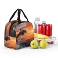 thumbnail image 4 of Pofeuu Sunset Dancing Dolphin B Print Lunch Bag Lunch Box Large Capacity Insulated Lunch Bag for Adult, Leakproof Reusable Lunch Tote Bags for Work, 4 of 5