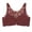 Brick Red, variant on Women's Front Side Buckle Lace Edge Without Steel Ring Movement Seamless Gathering Adjustment Yoga Sleep Large Bra