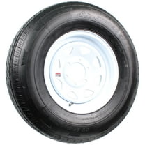 eCustomrim Radial Trailer Tire On Rim ST235/80R16 Load Range E 16" 6 Lug Spoke White Wheel