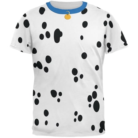 Dog Dalmatian Costume Blue Collar All Over Adult T-Shirt