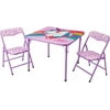 Nickelodeon Jojo Siwa 3 Piece Table and Chair Set with 2 Folding Chairs and 1 Table, Ages 3+, Purple Painted Metal Frame