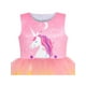 thumbnail image 4 of Vestido de Niña Rosa Unicorn con Volantes Arcoíris Falda Pastel 7 Años, 4 of 6