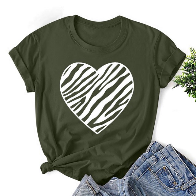 LSLJS Mode Femmes T-shirt à Manches Courtes Imprimé Saint-Valentin, Hauts Graphiques Originaux, Cadeaux pour Femmes