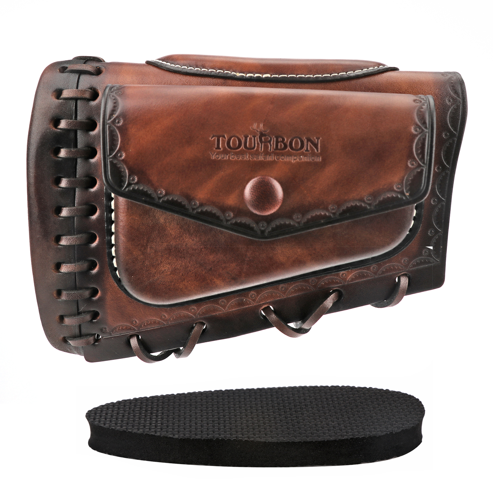 TOURBON  Leather Recoil Pad , Cheek Rest Riser- Brown