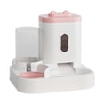 thumbnail image 1 of Cuenco de agua y comida para perros y gatos Sunnimix Alimentador automático 2 en 1 Rosa, 1 of 8