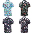 thumbnail image 4 of Guardurnaity Poliéster Decoraciones festivas Camisa navideña Camisa hawaiana divertida informal de verano para hombre Disfraces de disfraces azul cielo SG, 4 of 6
