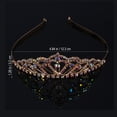 thumbnail image 3 of Tiara de novia con cristales brillantes y diamantes de imitación de colores, corona, peineta, tiara de diamantes, tocado de novia (dorado), 3 of 8
