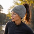 thumbnail image 4 of Lumtrix Beanie Hat for Women Winter Warm Knit Ponytail Beanies Hats Skull Cap Cold Weather Stocking Caps For Winter, Running, Skating, Traveling, Camping, Outdoor Gray One Size, 4 of 5