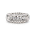 thumbnail image 2 of 1 1/10 Ct Round Cut Lab Created Moissanite Diamond Multi-Row Anniversary Wedding Band Ring In 14K White Gold Over Sterling Silver(G-H/VVS1,1.10 Cttw)-6.5, 2 of 8