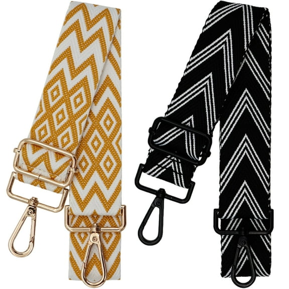 2 Pcs Purse Strap Replacement Belt Crossbody 1.5" Wide Golden Buckle Cute Shoulder Strap Durable Adjustable Guitar Straps for Canvas Bag Handbag