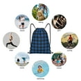thumbnail image 6 of Balery Blue Black Plaid Pattern Drawstring Backpack Bag Sport Gym Sackpack Cinch Bags Pattern Drawstring Backpack Bag Sport Gym Sackpack Cinch Bags -Small, 6 of 6