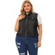 thumbnail image 4 of Women's Plus Size Trucker Vest Zipper Front Sleeveless Denim Vests Black 4X, 4 of 7