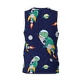 thumbnail image 2 of Rocae Astronaut Dinosaur and Space for Men's Basketball Jersey Lightweight and Breathable Athletic Tank Top,Quick-Drying Sports Jersey XX-Large, 2 of 9
