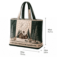 thumbnail image 3 of Women Large Capacity Christmas Handbag Snow Cabin Pine Tree Snowflake Pattern Quilted Tote Bag for Daily Shopping Weekend Trips and Travel, 3 of 5
