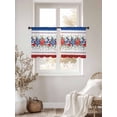 thumbnail image 5 of Sheer Curtains 45 Inches Long, Independence Day Light Filtering Window Curtains for Living Room, Star Stripe Flag Eucalyptus Red Blue Rod Pocket Voile Sheer Curtain Drapes, 52"W x 45"L, 2 Panels, 5 of 8