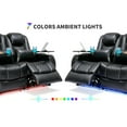 thumbnail image 6 of Home Theater Seating Seats, Game Movie Theater Chairs  Recliner Sofa with 7 Colors Ambient Lighting,  Black, 6 of 8
