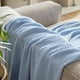 thumbnail image 4 of Manta de cama, 100% algodón, tejido gofrado, tamaño king, azul, 4 of 7