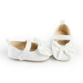 thumbnail image 6 of Xfvqtps Baby Girls Walking Shoes Bowknot Embroidery Solid Color Princess Non Slip Canvas Infant Prewalker Summer New Baby Casual Breathable Cute Rubber Soles Soft Toddler Shoes White, 6 of 9