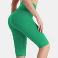 thumbnail image 2 of Diufon Yoga Knee Length Pant for Women Solid Color High Waisted Half Trouser Stretch Butt-Lifting Pants (Medium, Army Green), 2 of 7