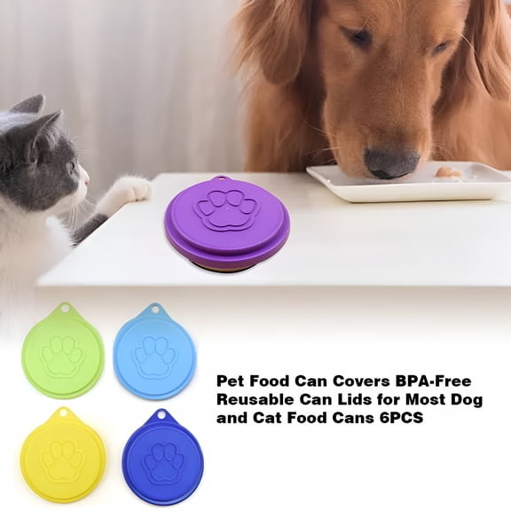 ACDANC Dog Food Can Covers Lids | Silicone Dog Food Can Lids | 6 Pack BPA Free Reusable Pet Food Can Cover for Dog and Cat (Universal Size)