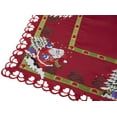 thumbnail image 3 of Santa Claus and Christmas Trees on Red Round Table Topper (34" Round/ 33" Square), 3 of 5