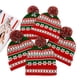 thumbnail image 3 of Mujeres Hombres Invierno 2 Piezas Gorro De Navidad Gorro Bufanda Larga Conjunto Copo De Nieve Rayas Estampado Punto Pompón Gorro De Calavera Vacaciones Navidad Calentador De Cuello, 3 of 5