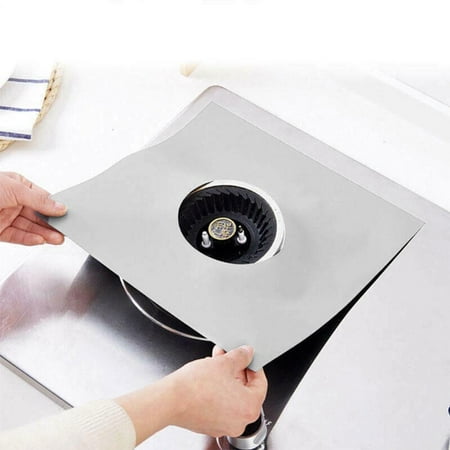

8 PCS Kitchen Oven Gas Cooker Stove Range Cooktop Burner Clean Protection Cover Mat Pad Protector Liner accessory