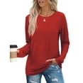thumbnail image 2 of hotojiny Womens Long Sleeve T Shirt Casual Hollow out Crewneck Tops Lightweight Soft Spring Summer Trendy Blouse, 2 of 6