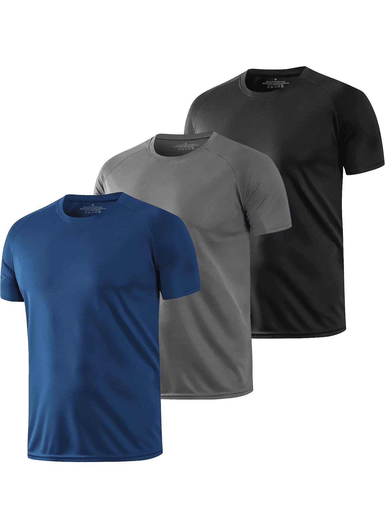 TELALEO, Men's Workout Shirts, 6 Pack, Moisture Wicking & Quick