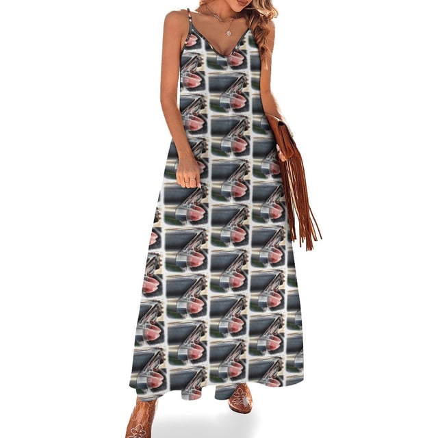 Vestido sin mangas Fins vestido verano mujer Vestidos largos con velo