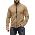 thumbnail image 4 of Miqool Mens Full Zip Sweatshirt Stand Collar Casual Long Sleeve Lightweight Soft Outerwear Jacket with Pockets, 4 of 9