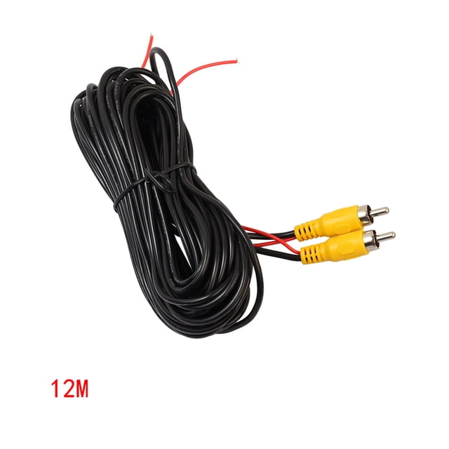 Seitruly Cable de vídeo Universal RCA a de 6m/10m/12m/15m/20m, Cable de visión trasera de marcha atrás para coche, Cable de vídeo para Juegos de teclado y mouse para computadora 12m