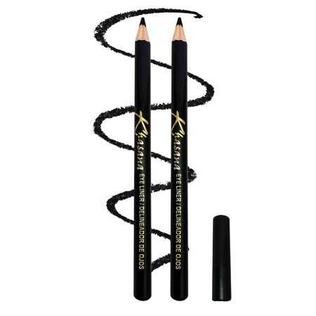 Khasana Eyeliner Pencil, Glide On, Waterproof, Ultra Smooth & Creamy Application, Long-Lasting, Luminous Formula, Smudge-Proof, Ophthalmologist Tested, Cruelty Free & Vegan. Pack of 2