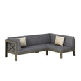 thumbnail image 3 of GDF Studio Lyra Outdoor Acacia Wood Right Facing Chaise Lounge Sofa, Grey Finish + Dark Grey, 3 of 9