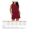 thumbnail image 2 of Conjunto de traje de verano para mujer, camiseta sin mangas, pantalones cortos con cintura elástica, conjunto de pantalones cortos sin mangas de 2 piezas, 2 of 2