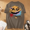 thumbnail image 5 of Playeras De Hombre Camiseta Informal De Verano De Manga Corta Con Cuello Redondo Y Estampado De Letras Y Caras Para Hombre, 5 of 5