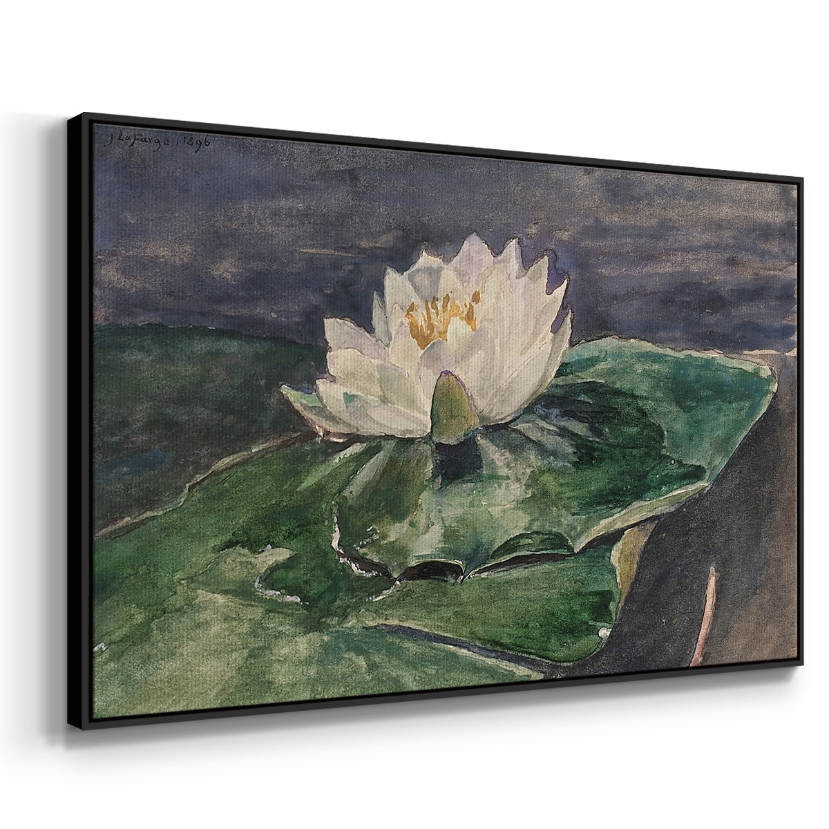 Vintage Botanical Print-LX By Wexford Home Framed in Black Wood Gallery Wrapped Canvas 25 in. x 37 in.