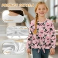 thumbnail image 6 of Xixirimido Butterfly Bulldog Floral Pink Printed Girls Casual Long Sleeve Shirts Knot Tie-hem Tunic Tops Crewneck Tees Blouses Girls Fashion Clothes, Size 7-8, 6 of 7