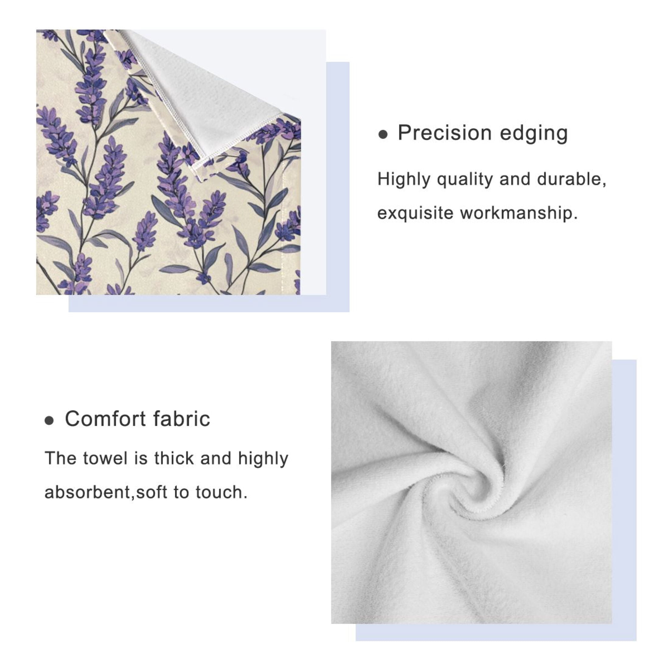 Three-Piece Towel Set Face Towel Towel Set Hand Towel Bath Towel Cotton Bath Towels Bath Towel Sets Hand Bath Towels Purple Lavender1