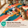 thumbnail image 4 of Design&I 5'x7' Washable Area Rug Snag-Free, Skid-Resistant Orange Vibrant Funky Contemporary Abstract Offset Shapes Playful for Dining Room, Under Table, Home Office, 4 of 7