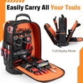 thumbnail image 2 of Mochila de herramientas Golkcurx Heavy Duty 1680D para electricista, 2 of 7