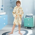 thumbnail image 5 of FORMRS Niños Bathrobe Unisex Hooded Robe Soft Plush Pajamas Sleepwear, Size 2-3T, Retro Rainbow, 5 of 7