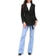 thumbnail image 2 of Abrigo de una sola fila INSPIRE CHIC para mujer, con cuello de chal, abrigo exterior de línea A, chaqueta de invierno, abrigo tipo trench con cinturón, color negro, 2 of 6