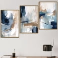 thumbnail image 2 of 3-Piece Abstract Navy Blue Canvas Print Set, Modern Minimalist Frameless Wall Art Posters for Home and Living Room Decor, 2 of 4